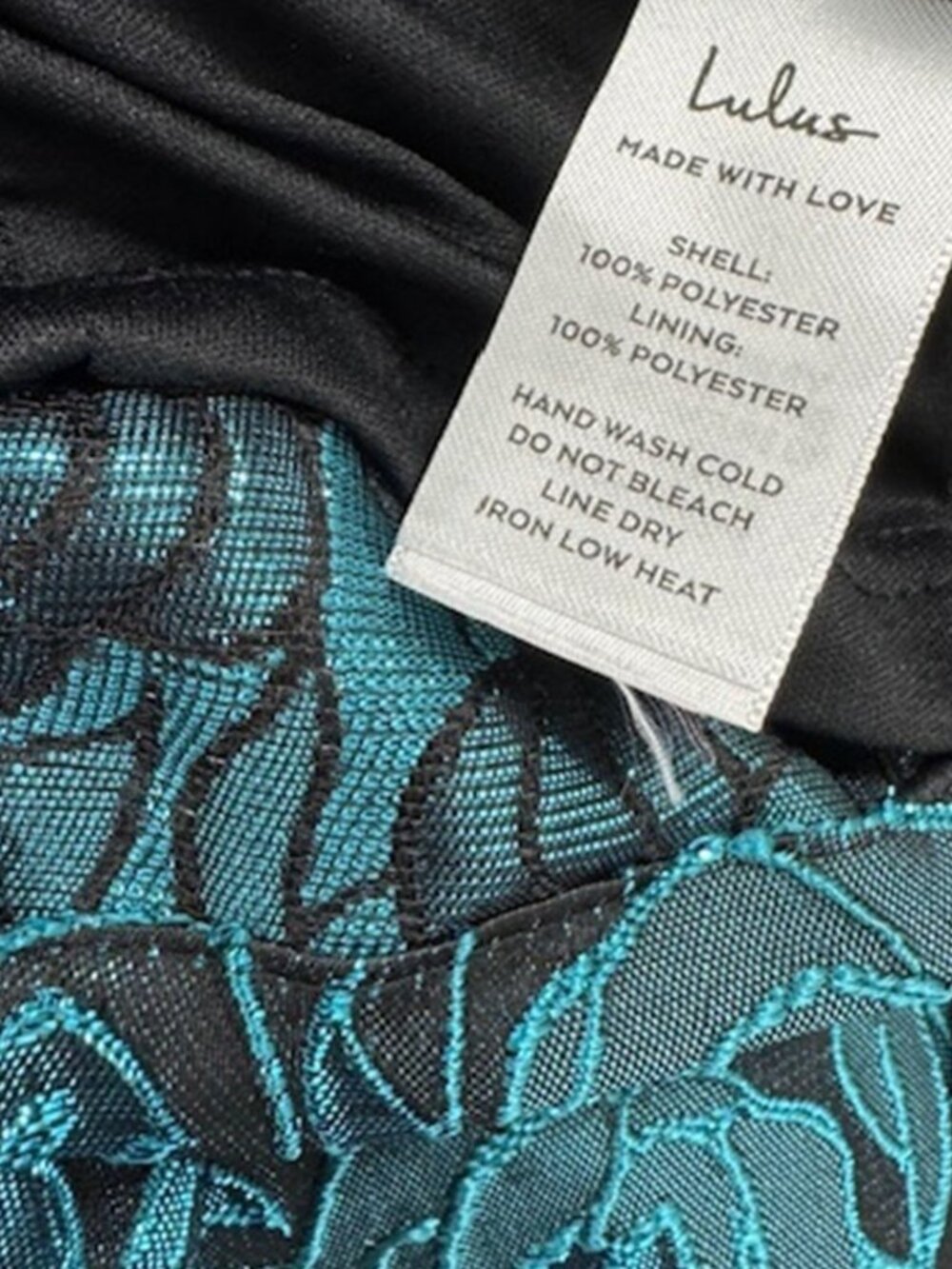 Lulus Extravagant Party Shiny Teal Floral Jacquard Bodycon Dress NWT - Picture 7 of 8